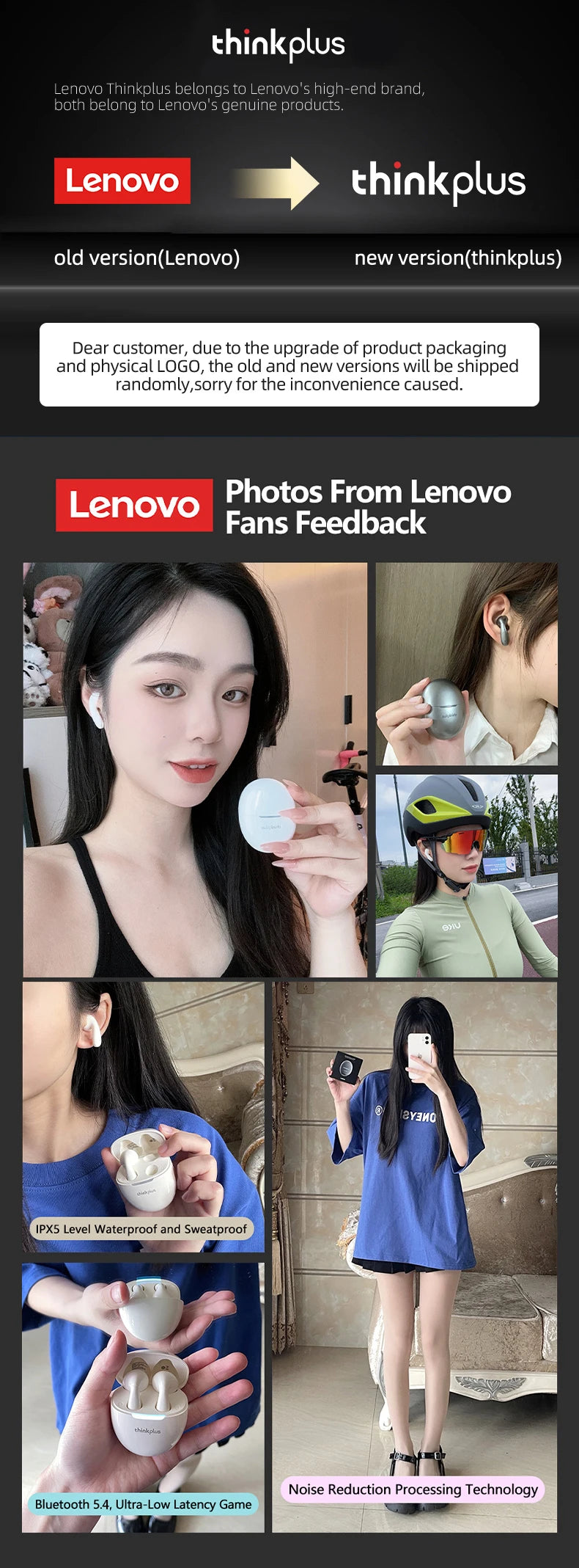 Auscultadores Lenovo sem fios Bluetooth Business Headset com redução de ruído.