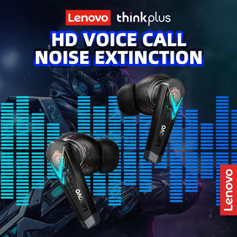 Auscultadores originais Lenovo LP6 TWS para jogos, sem fios, com cancelamento de ruído, HIFI, música, Bluetooth, com modo duplo