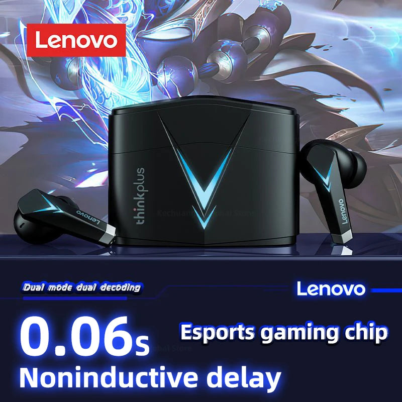 Auscultadores originais Lenovo LP6 TWS para jogos, sem fios, com cancelamento de ruído, HIFI, música, Bluetooth, com modo duplo