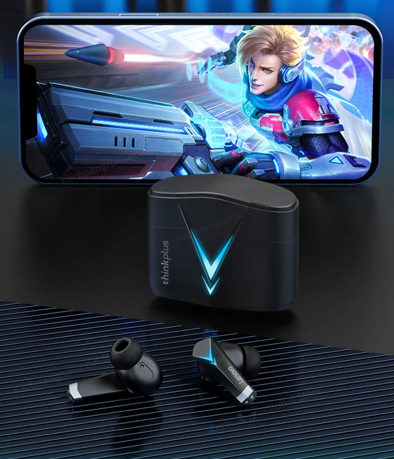 Auscultadores originais Lenovo LP6 TWS para jogos, sem fios, com cancelamento de ruído, HIFI, música, Bluetooth, com modo duplo