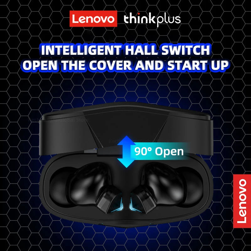 Auscultadores originais Lenovo LP6 TWS para jogos, sem fios, com cancelamento de ruído, HIFI, música, Bluetooth, com modo duplo