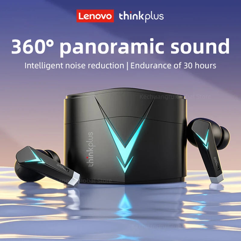 Auscultadores originais Lenovo LP6 TWS para jogos, sem fios, com cancelamento de ruído, HIFI, música, Bluetooth, com modo duplo