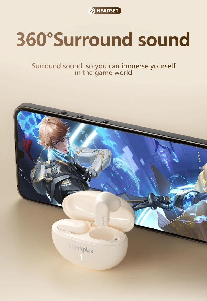 Auscultadores Bluetooth Lenovo LP19 originais TWS HIFI sem fios intra-auriculares auscultadores desportivos microfone duplo HD