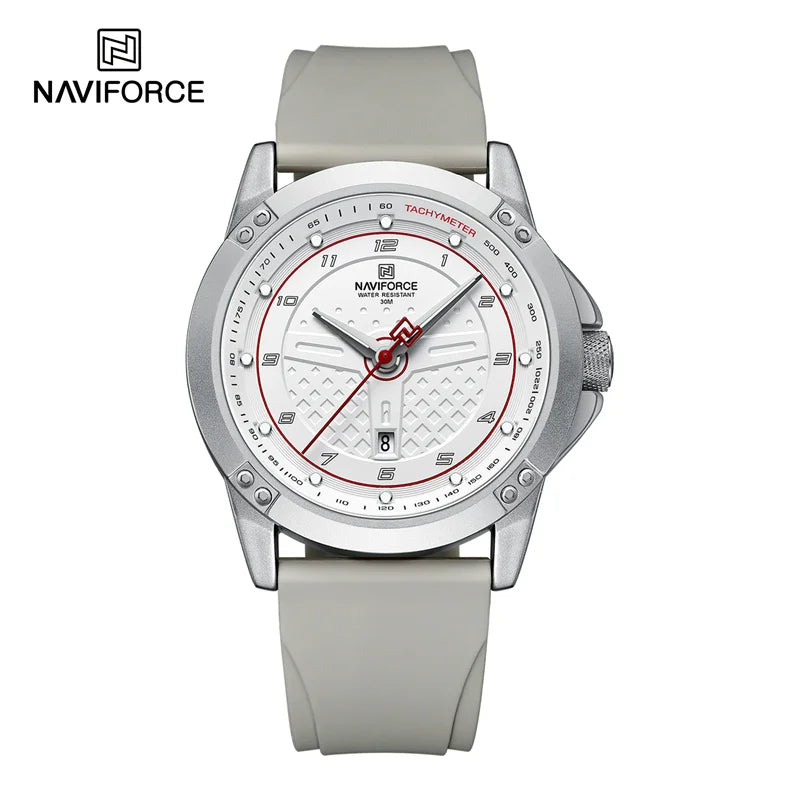 NAVIFORCE Relógio de pulso casual de quartzo, moderno, impermeável, desportivo, com bracelete em silicone, luminoso, relógio para homem