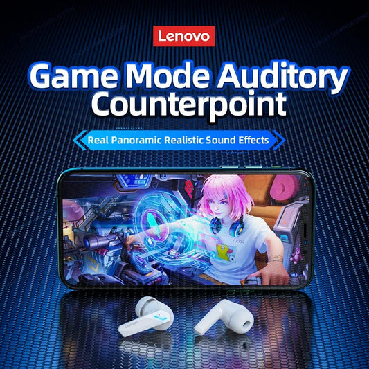 Auscultadores desportivos Lenovo GM2 Pro para jogos, Bluetooth 5.3, modo duplo, HD, redução de ruído, com microfone para iPhone 2024