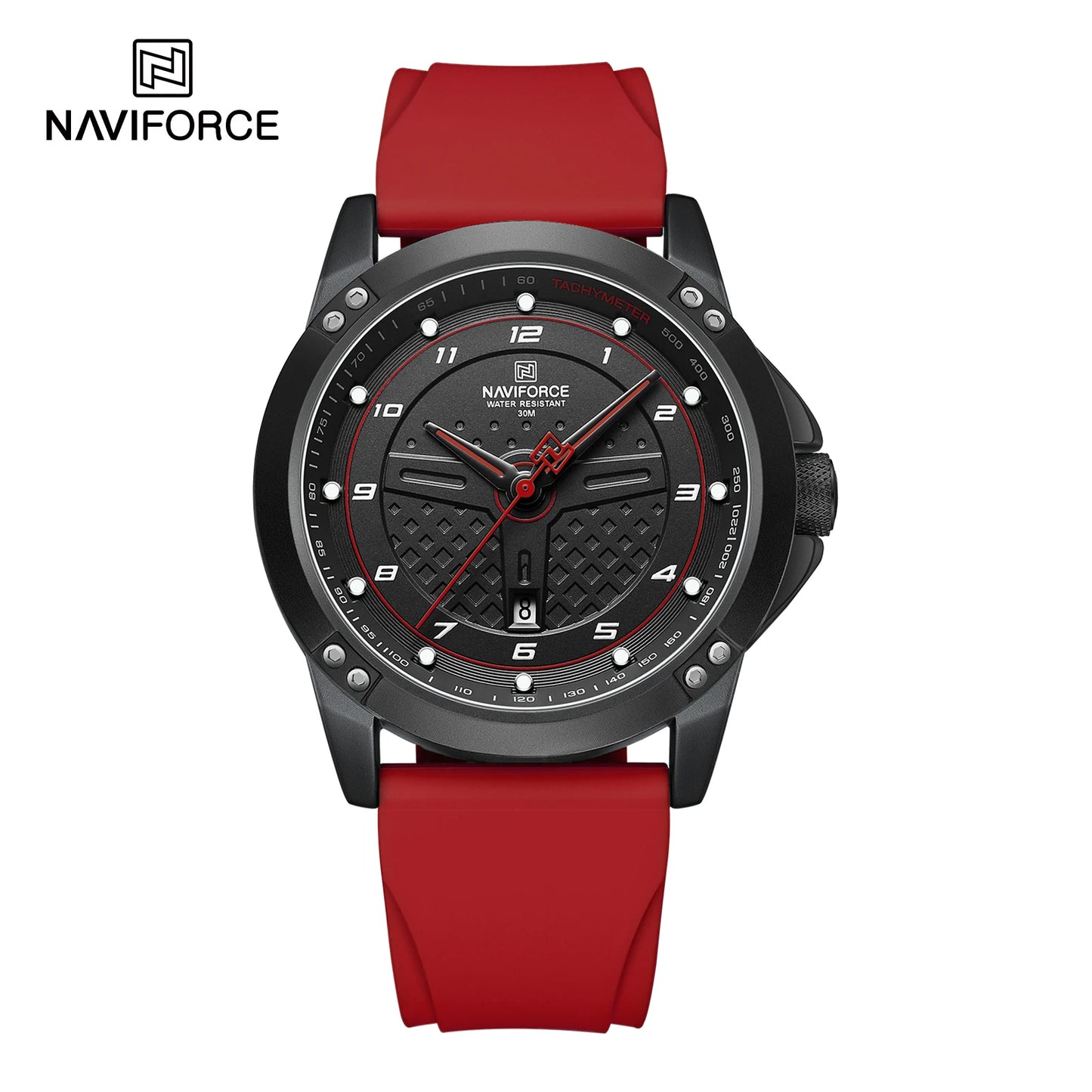 NAVIFORCE Relógio de pulso casual de quartzo, moderno, impermeável, desportivo, com bracelete em silicone, luminoso, relógio para homem