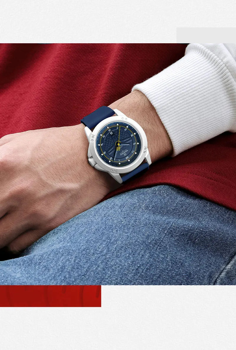 NAVIFORCE Relógio de pulso casual de quartzo, moderno, impermeável, desportivo, com bracelete em silicone, luminoso, relógio para homem